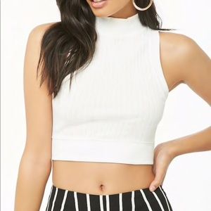 Ribbed Mock Neck Crop